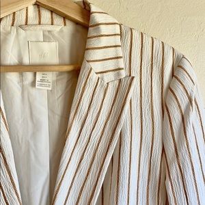 Striped blazer in cream and tan